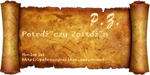 Petróczy Zoltán névjegykártya