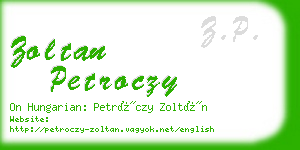 zoltan petroczy business card